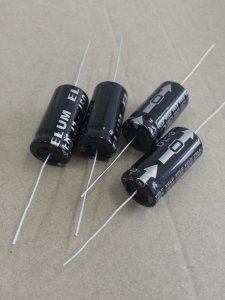 Capacitor with negative terminal marked